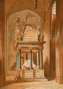 エリザベス女王の墓。 -ウェストミンスター寺院、c1845、1864 作： Unbekannt