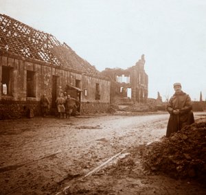 フランス北部、アブランサンナゼールの市庁舎、c1914-c1918。 作： Unbekannt