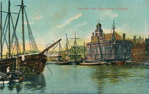 市庁舎と岸壁、グレートヤーマス、ノーフォーク、c1905 作： Unbekannt
