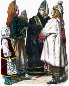 ロシアの伝統衣装、c1850 作： Unbekannt