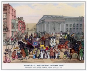 1829年ロンドン、ホワイトホールの交通