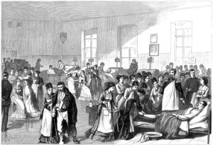 1877年、サンクトペテルブルクの軍事病院で看護師になるための女性の訓練