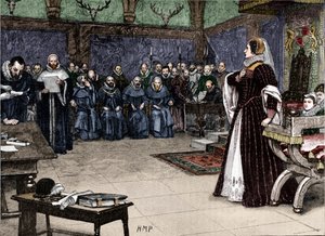 フォアリンゲイ城でのスコットランドのメアリー女王の裁判、1586年1905年 作： Unbekannt