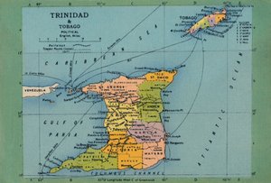 トリニダードトバゴ地図、c1940s。 作： Unbekannt