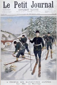 高山のマヌーブ、ノルウェーのスキーの軍隊、1902 作： Unbekannt