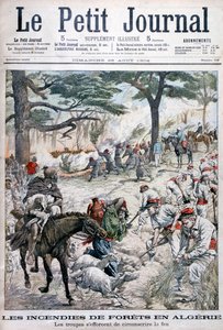 森林火災を阻止しようとする軍隊、アルジェリア、1904 作： Unbekannt