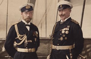 皇帝ニコラス 2 世とカイザー ヴィルヘルム 2 世、1905 年、ビョーケにて。 作： Unbekannt