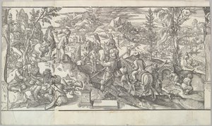フリーズ「Ces Moeurs et fachons de faire de Turcz Customs ...」、1553年から休息中のトルコの兵士。 作： Unbekannt