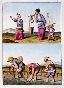 2つの中国のシーン、c1830 作： Unbekannt