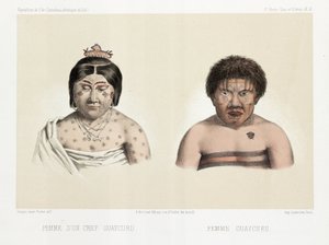 二人のグアイクル族の女性（南アメリカ、1843-1847年頃 作： Unbekannt