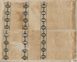 スカーフまたは頭飾りの2つの断片、1300年代。 作： Unbekannt