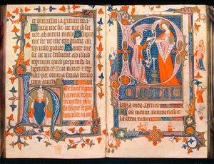 A Book of Hours、c1350の2ページ 作： Unbekannt