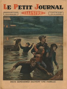 1930年、2人の警官が家族を救った。 作： Unbekannt