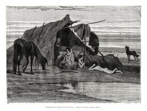 1886年、プスタでキャンプするチガネス 作： Unbekannt