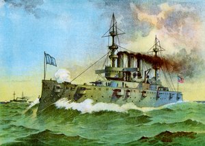 USSニューヨーク、アメリカ装甲巡洋艦、1898年 作： Unbekannt