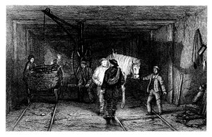 炭鉱の地下シーン、1860