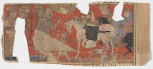 王のシャーナマ書の不明な場面とテキストの断片、1330-40年頃。