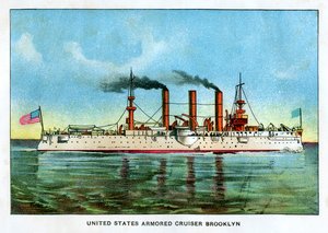 アメリカ合衆国の装甲巡洋艦ブルックリン、c1890s 作： Unbekannt