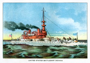 アメリカ合衆国戦艦インディアナ、c1890s 作： Unbekannt