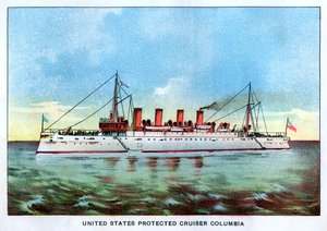 アメリカ合衆国保護巡洋艦コロンビア、c1890s 作： Unbekannt