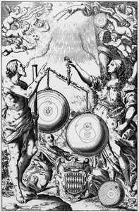 天文学の女神、ウラニア、宇宙のシステムの計量と比較、1651 作： Unbekannt
