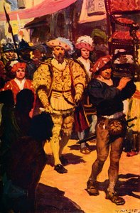 カリカットの王を訪ねるバスコダガマ、1498年c1912 作： Unbekannt