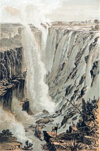 ビクトリアフォールズ、アフリカ、東から見た、1866 作： Unbekannt