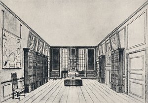 1928年、サミュエルペピス図書館、テムズ川に向かっての眺め、ヨークの建物