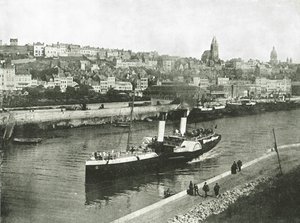 西桟橋、ブローニュ、フランス、1895年からの眺め。 作： Unbekannt