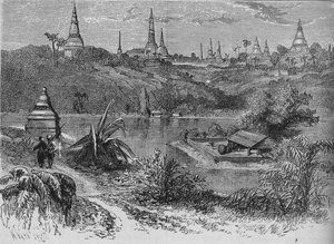 ラングーン、c1880の近くを表示します。 作： Unbekannt