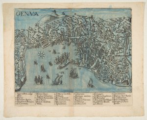 ジェノヴァの眺め、1604年。 作： Unbekannt