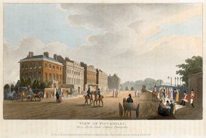 「ハイド パーク コーナー ターンパイクからのピカデリーの眺め」、ロンドン、1810 年