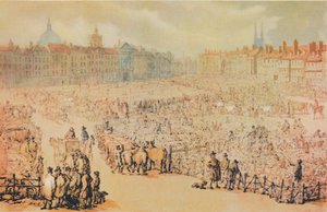 スミスフィールドマーケット、ロンドンのビュー、1810 作： Unbekannt