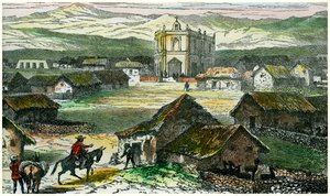 チチカカ湖、ボリビア、c1880の近くのTiahuanacoのビュー 作： Unbekannt