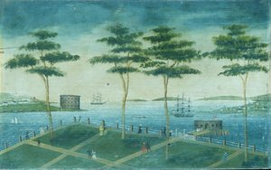 バッテリーの眺め、ニューヨーク、1800-1850。