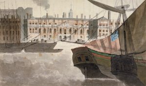 テムズ川からのカスタム ハウスの眺め、ロンドン市、1810 年 作： Unbekannt