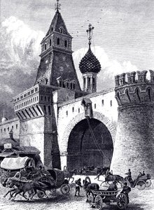 1860年頃、モスクワのニコルスカヤタワーと武器庫の眺め 作： Unbekannt