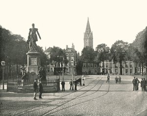 1895年にオランダ、ハーグのヴィーバーベルク広場の眺め。 作： Unbekannt