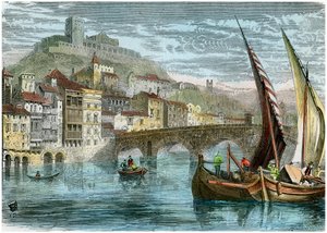 イタリア、ヴェローナ、c1880の街の眺め 作： Unbekannt