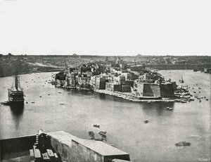 港の眺め、バレッタ、マルタ、1895年。 作： Unbekannt