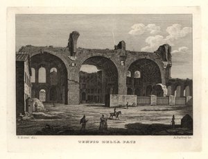 平和の神殿」または「ヴェスパシアヌスのフォーラム」の遺跡の眺め（ローマ、テンピオ・デッラ・パーチェ 作： Unbekannt