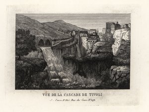 イタリア・チボリの滝の眺め、Cascade de Tivoli