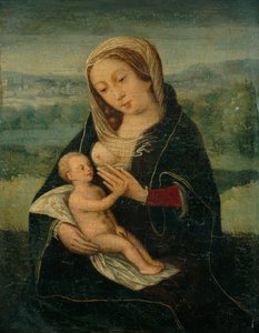 16世紀の第2四半期、聖母子。 作： Unbekannt