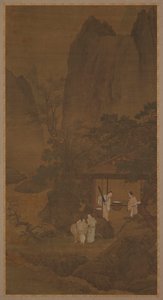 山の隠れ家への訪問者、明王朝、16 世紀。 作： Unbekannt