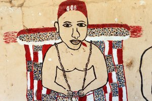 修道院に描かれたブードゥー教の壁画。トゴビル、トーゴ 作： Unbekannt