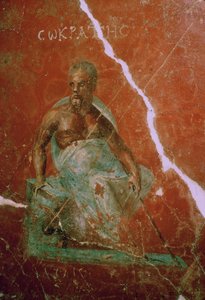 ギリシャの哲学者ソクラテスの壁画、紀元前 2 世紀 作： Unbekannt