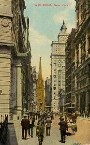 ウォールストリート、ニューヨークシティ、ニューヨーク、アメリカ合衆国、c1890-c1909 作： Unbekannt