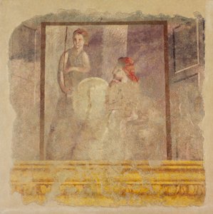 P.ファニウスの別荘の部屋Hの北壁からの壁画の断片...、ca。紀元前50〜40年 作： Unbekannt