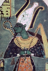 テーベの墓から出土したオシリス・ケンティ・アメンティウの壁画