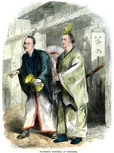 1864年に横浜で放浪するミンストレル 作： Unbekannt